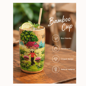 Gobelet à boire en bambou naturel, écologique, peinture personnalisée, gravure de logo - Product Image 3