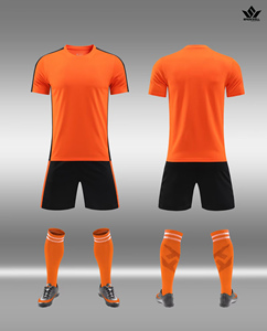 SPARKWELL Unisex Soccer Uniform Set Printed Short Sleeve Jersey Shorts <b>Socks</b> Moisture Wicking Quick Dry Football Training Kit - Product Image 4