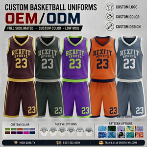 Ensemble de maillots de basket-ball personnalisés Rexfit, sublimés, toutes couleurs, 23, sans manches, en mesh respirant, vêtements de sport pour femmes - Product Image 3