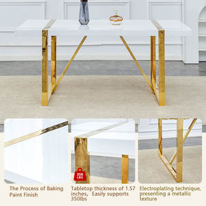 Table basse en métal blanc, ensemble de tables en acier inoxydable, meubles de salon - Product Image 3