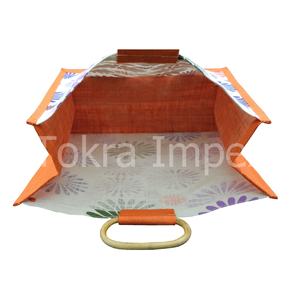 Bolsa de Compras de Yute Ecológica y Natural, con Asas de Caña, Estampado Floral Multicolor, Bolsa de Compras de Arpillera - Product Image 6