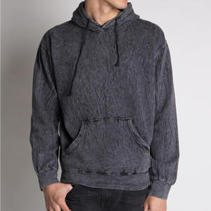 Sweat-shirt à capuche style pull, délavé à l'acide, personnalisable, en mélange de coton, streetwear, pour l'application de logo - Product Image 2