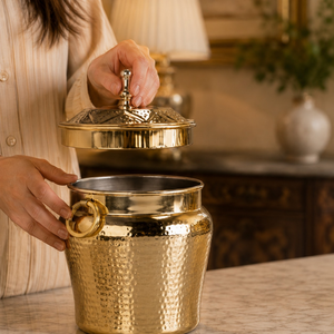 Gold Stainless Steel <b>Canister</b> Set of 5 | Hammered Metal <b>Tea</b> Sugar Coffee Food Storage Containers Arabic Kitchen Eid Decor Gift - Product Image 4