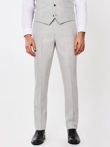 Costume 3 pièces gris clair pour homme, style britannique, veste simple boutonnage en laine, col cranté, tenue de cérémonie professionnelle - Product Image 4