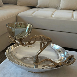 Handmade Aluminum Bowl With Shiny Finished Perfect for Stylish <b>Tabletop</b> Food Serving and Restaurant Use Japanese Chip & Dip Bowl - Product Image 1