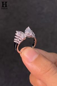 Luxury Pear Cut Lab Grown <b>Diamond</b> Wrap Statement Engagement <b>Ring</b> for Women Fine Jewellery - Product Image 5