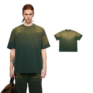 High End Customized Shoulder <b>Drop</b> Oversized Retro Heavyweight Cotton T-shirt, <b>Acid</b> Washed Sun Faded T-shirt, Unisex - Product Image 3