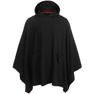 <b>Men</b> Hooded Cape <b>Cloak</b> 300 GSM Fabric Martial Streetwear Custom Design Low MOQ Worldwide Shipping Factory Direct Pricing - Product Image 5