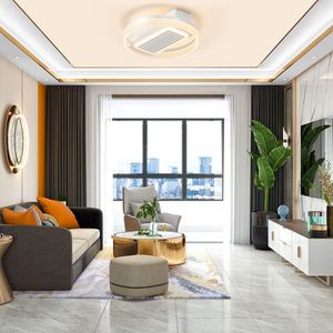 20\" Modern LED Bladeless <b>Ceiling</b> Fan <b>Light</b> with <b>Remote</b> <b>Control</b> Adjustable Air Circulation Flush Mount <b>Ceiling</b> Lamp B - Product Image 2