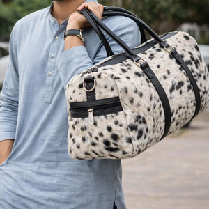 Genuine cowhide leather hair travel bags bulk supplier custom logo OEM manufacturer premium quality export <b>luggage</b> bags for sale - Product Image 1