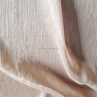 Naturweißer 30-75D Chiffon Gestreifter Georgette Koshibo Stoff mit Gold-Silber Metallic-Faden und Knittereffekt für Digitaldruck