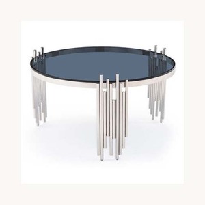 Modern Industrial Metal And Glass Coffee Table Stylish New Design Customized Premium Coffee Table Home Hotel Furniture - Product Image 2