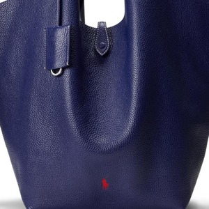 Sac fourre-tout en cuir pleine fleur, minimaliste pour tous les jours, sac à bandoulière bleu marine. - Product Image 3