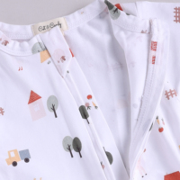 Combinaison à fermeture éclair de qualité supérieure, imprimé animaux de la ferme, bambou élasthanne, vêtements pour bébé unisexe de haute qualité, Cot and Candy