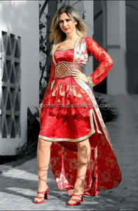 Dos piezas nueva llegada de moda Kaftan interior es estilo vestido y luego bata con cinturón - Product Image 2