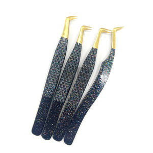Tweezers for Eyelash Extension Fiber Tip Custom Color Tweezers Diamond Grip Custom Logo Tweezer Supplies - Product Image 5