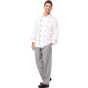 Long Sleeve <b>Chef's</b> Work Clothes Uniforms Set Restaurant Hotel Use Breathable Double Breasted <b>Chef</b> Uniforms - Product Image 1