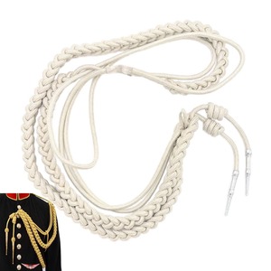 Aiguillette de seda plateada, etiquetas de barril de mylar plateado cromado, bandas para hombro derecho - Product Image 1