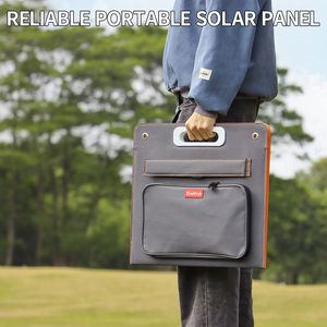 Caricatore solare portatile pieghevole Flashfish da 60W 18V con uscita USB e DC - Product Image 3