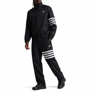 Chaqueta de nailon reflectante impermeable para hombre al por mayor, conjunto de chándal cortavientos de nailon negro reflectante, sudaderas con capucha de marca privada al por mayor - Product Image 4
