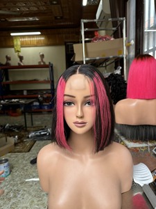 ร้อนขายส่งผมมนุษย์เวียดนามตรงผสมสีวิกผมบ๊อบFull HDโปร่งใสด้านหน้าการฝึกอบรมหัวสําหรับผู้หญิงสไตล์สีดํา - Product Image 2