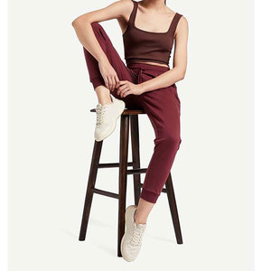New Arrival High Quality Comfortable Women's Mid-Waist Eco-Friendly Quick Dry <b>Drawstring</b> Closure Streetwear Cotton <b>Trousers</b> - Product Image 4
