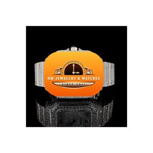 นาฬิกาควอตซ์หรูหรา NM JEWELLRY & WATCHES ตัวเรือนสแตนเลสทรงสี่เหลี่ยม สายประดับเพชร สำหรับทุกเพศ หน้าปัดอนาล็อก ขนาด 20 มม. - Product Image 1