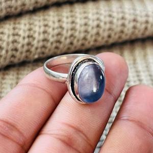 Vintage <b>Silver</b> Plated Grey Moonstone Brass <b>Ring</b> Vintage Tribal <b>Solitaire</b> Wholesale <b>Ring</b> for Women - Product Image 4