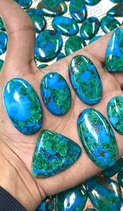 รัฐอาร์ตส์ ขายส่งคริสตัลธรรมชาติ คริสโซคอลล่า มาลาไคต์ คริสตัลบำบัดแบบคาโบชอง พลอยหลวมสำหรับทำเครื่องประดับเงิน รัฐราชสถาน - Product Image 3
