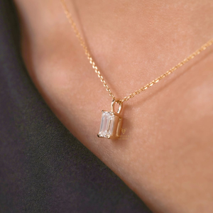 Collier pendentif en diamant de laboratoire, diamants de laboratoire taille ovale, taille émeraude, taille poire, taille brillant, certifiés IGI, or 14K 18K - Product Image 3