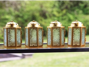 Customizable <b>Mini</b> Moroccan Style Metal and Glass <b>Lantern</b> Light Holder for Indoor and Outdoor Home Decor - Product Image 4