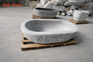 Baignoire autoportante en pierre naturelle de luxe |   Baignoire ovale moderne de 190 cm pour salles de bain, spas et projets hôteliers - Product Image 6