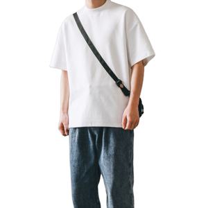 T-shirt personnalisé pour homme, col épais, 100% coton, t-shirts lourds, uni, surdimensionné pour homme, 2026 - Product Image 2