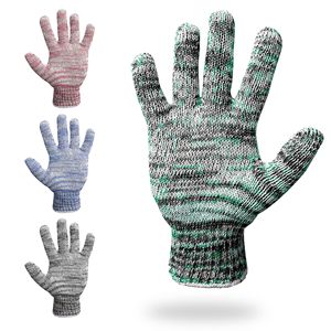 Guanti da lavoro traspiranti da 10 \ "X 4 \" in maglia intrecciata da uomo 720 grandi guanti multicolori guanti da giardino equipaggiamento protettivo - Product Image 1