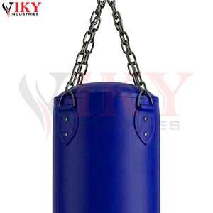 Équipement d'entraînement de boxe haute résistance et anti-déchirure pour adultes – Sacs de frappe en cuir robuste bleu roi avec structure métallique - Product Image 6