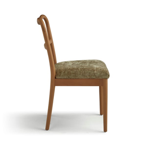 Chaise d'appoint en bois naturel de style Japandi avec dossier ergonomique en forme de cœur pour salle à manger à domicile - Product Image 2