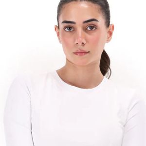 Women's White <b>Keyhole</b> <b>Top</b> Long Sleeve Ruched Back Tie Detail Fitted Casual Fashion <b>Top</b> - Product Image 2