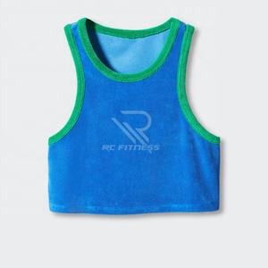 Camiseta corta informal para mujer, básica, lisa, con logo personalizado impreso, cuello redondo, sin mangas, ajustada. - Product Image 1