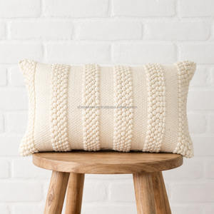 Soft Lumbar Side Fringed Boho Pillowslip Living Room Cotton <b>Moroccan</b> Pillow Case Eco-friendly White Bohemian Throw Pillow Cover - Product Image 3