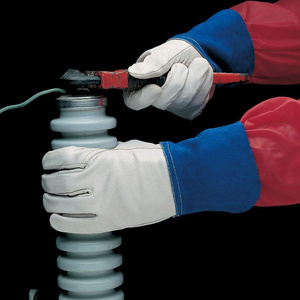 Gants de soudage TIG en cuir de chèvre et croûte de cuir, conception personnalisée, ignifuges, pour la protection des mains et la lutte contre les incendies, vente en gros - Product Image 3