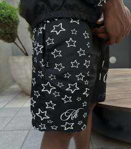 Custom <b>Men</b> Windbreaker Tracksuit Set Star Print Zip Up <b>Jacket</b> And Shorts Two Piece Streetwear Sportswear Set - Product Image 5