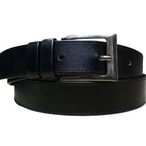 Ceinture décontractée en cuir véritable avec boucle à ardillon en acier, double couture, couleur marron, design durable pour un usage quotidien - Product Image 2