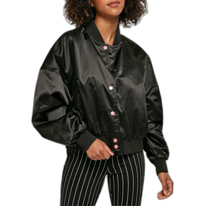 <b>Women</b> Color Block Bomber Jacket Fashion Streetwear Casual Zip Up <b>Coat</b> Custom OEM Wholesale Factory - Product Image 3