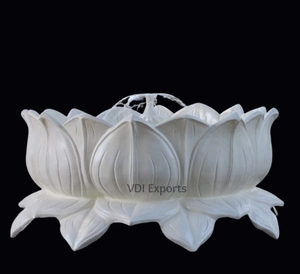 VDI Exports Fontaine élégante en résine en forme de lotus – Fontaine d'eau de luxe pour la décoration d'entrée et d'allée de mariage - Product Image 3