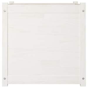 Ensemble de 2 jardinières en bois de pin massif blanc 23,6x23,6x23,6 pouces Pots et jardinières à fleurs - Product Image 4