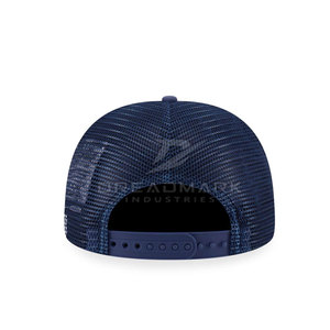 Unisex <b>Navy</b> Blue 6-Panel Mesh Trucker <b>Hat</b> Breathable Adjustable Casual Cap Spring Summer Adult Fit - Product Image 5