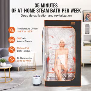 Tenda Sauna a Vapore Portatile da 1200W con Finestra Visibile, Kit Coperta Spa Personale per Detox e Relax Domestico - Product Image 3