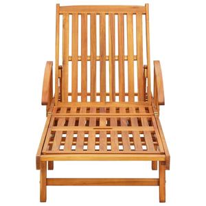 Tumbona Moderna de Teca Sólida para Exteriores con Cojín Crema y Respaldo Ajustable, Silla de Patio para Jardín o Villa junto a la Piscina - Product Image 4