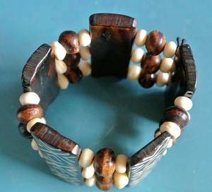 Abalorio de cuerda ajustable de alta calidad para hombre para pulsera, hermosa cuenta de hueso de semilla con ágata de madera pequeña, accesorio de moda - Product Image 3