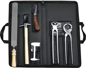 Professional Farrier <b>Tool</b> Kit Blacksmith Horse <b>Tools</b> with <b>Fire</b> Tong Rounded Hammer Round Tong Plier & Complete Shoe Spreader Set - Product Image 2